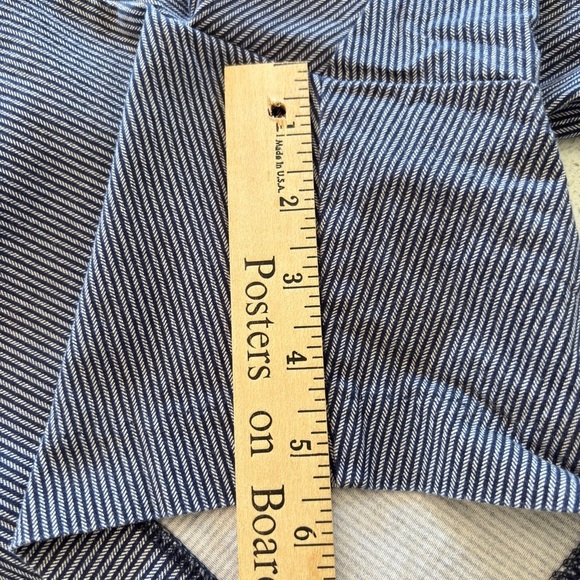 Lane Bryant Women's Plus Size 16 Bermuda Shorts Cotton Blend Navy White Striped - Picture 10 of 15